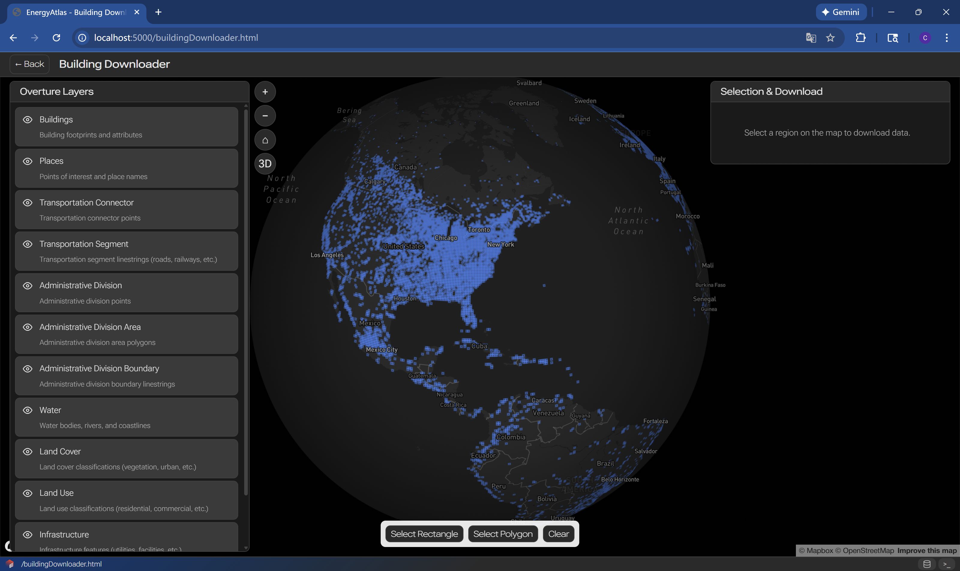 Step 1 browse the map for data